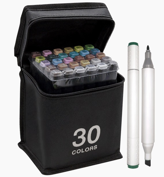 Набор маркеров для скетчинга "deVENTE. Emotion" 30 цветов, двусторонние (пулевидный 1 мм/скошенный до 5 мм), эргономичный трёхгранный корпус, чернила на спиртовой основе, в текстильной сумке Набор маркеров для скетчинга "deVENTE. Emotion" 30 цветов, двусторонние (пулевидный 1 мм/скошенный до 5 мм), эргономичный трёхгранный корпус, чернила на спиртовой основе, в текстильной сумке