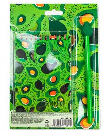 Блокнот А6, 40 л., обложка картон, блок офсет, клетка, на спирали; в комплекте: ручка шариковая, игольчатый пишущий  узел 0,7 мм, синие чернила; блистерная упаковка