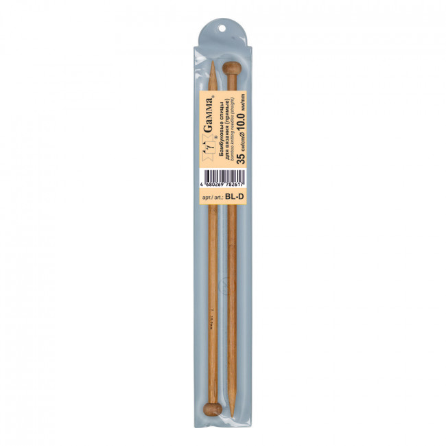 Спицы d10.0мм прямые, бамбук 35см, Gamma Спицы d10.0мм прямые, бамбук 35см, Gamma