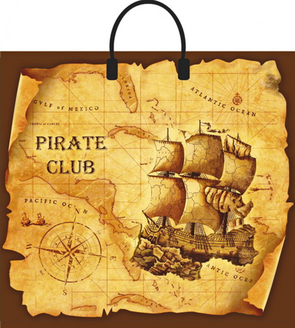 Сумки п/э с пластиковой ручкой (37*34)  "Пиратский клуб"