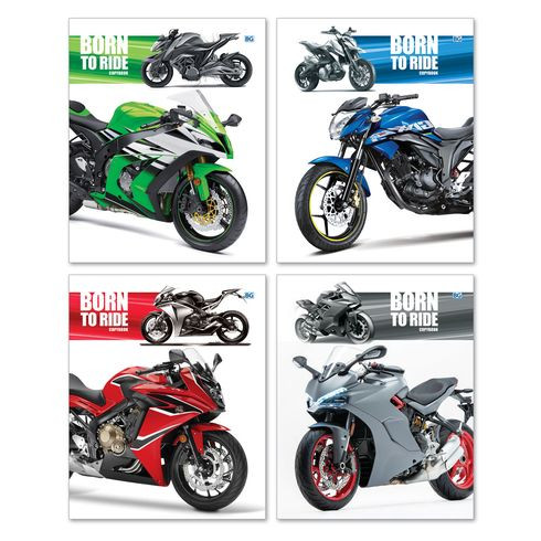 Тетрадь общая А5 скоба 48л. клетка "Moto ride" (ассорти) BG (4/56)