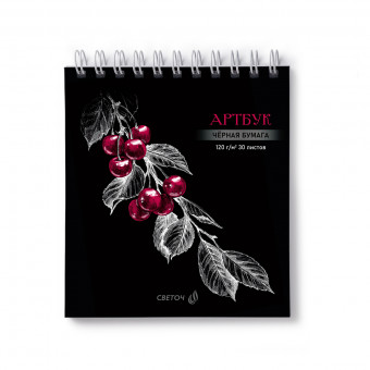 Артбук 166*175 мм 30л "Вишня", на гребне, блок чёрный, Светоч/А306_01939 (2/16)