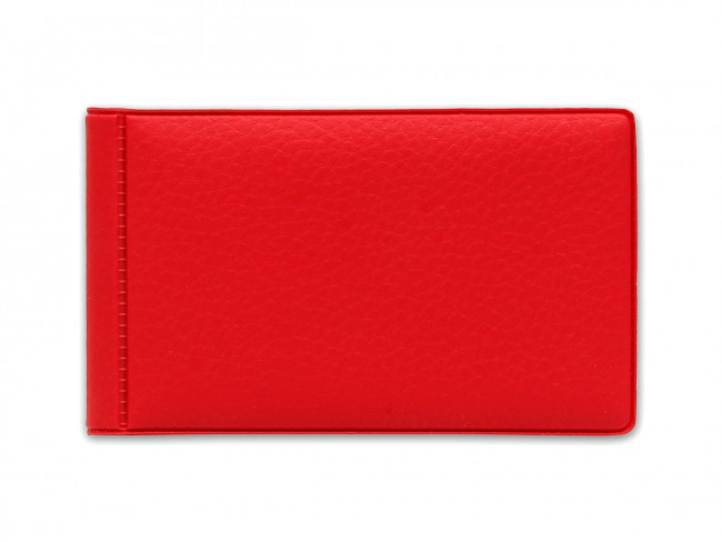 Визитница 20л на 40 карт "Стандарт" горизонтальная, мягкая "экокожа", матовая алая, MILAND/ВЦ-9779