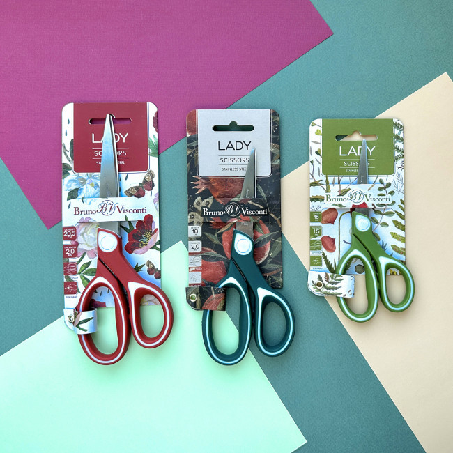 Ножницы 20.5см классические "Flora", прорезиненные ручки, BV/60-0058 (12)