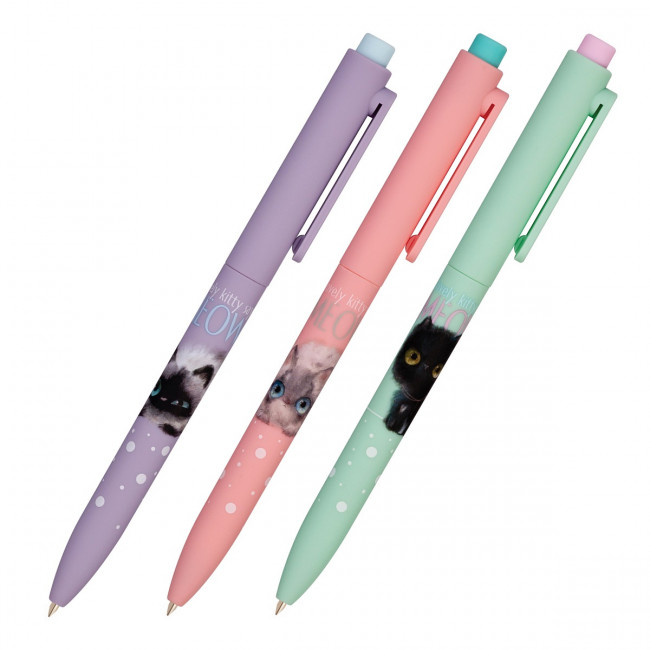 Ручка автоматическая 0,7мм синяя "FunClick. Kitty life", 3 вида ассорти, BV/20-0297/07 (27)
