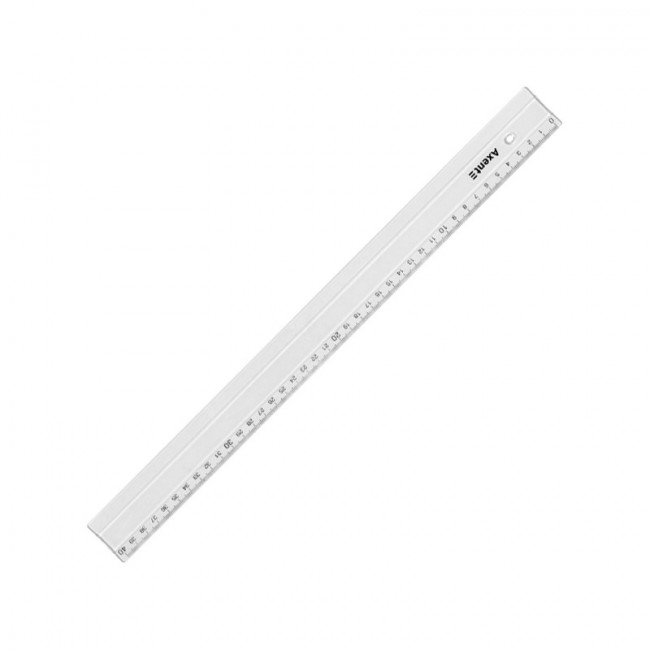 Линейка пластиковая, 40 см, прозрачная, AXENT