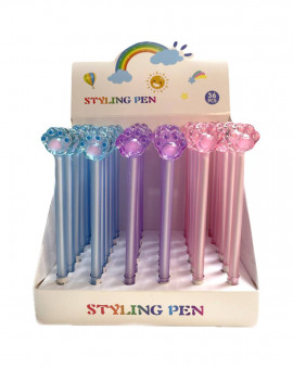 Ручка шариковая синяя Магистр "Лапка", прозрачный пластиковый корпус (36)