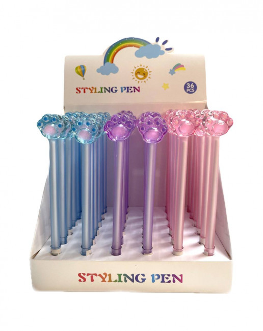 Ручка шариковая синяя Магистр "Лапка", прозрачный пластиковый корпус (36)