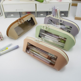 Пенал для канцелярских принадлежностей на 1 отделение, кожаный, Магистр, цвета ассорти/ TM0189