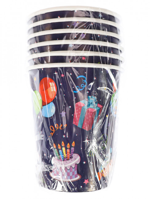 Стаканы бумажные Космос (250 мл, 6 шт) флоупак ФЛ-6220