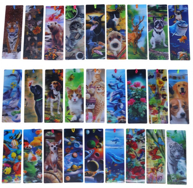 Закладка для книг, с эффектом 3D, с лентой, 16х5.5см, ассорти 27 дизайнов, ОПП- упаковка Закладка для книг, с эффектом 3D, с лентой, 16х5.5см, ассорти 27 дизайнов, ОПП- упаковка