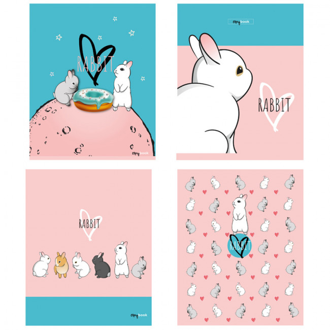 Тетрадь 40 клетка "Rabbit" скрепка, BG/Т5ск40 10042 (16/64)