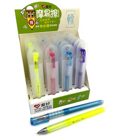 Ручка Шпион  "Пиши стирай"  AIHAO CM-100/CF-124 (син) 0,5мм игол, в индивидуальной упаковке, силиконовый прозрачный грип, цвета в ассортименте, в к/кор №47731 (24/24/960)