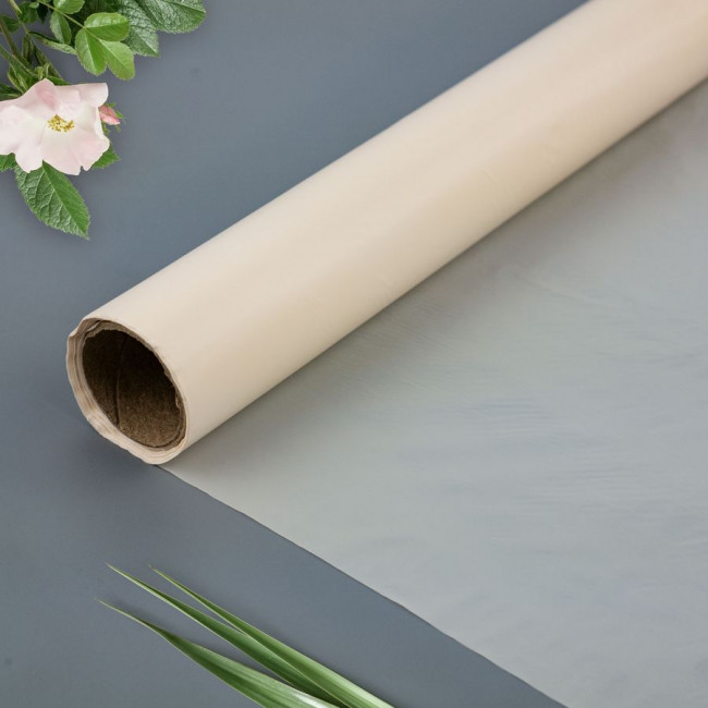 Пленка тишью влагостойкая 60см х 10м, капучино, 25мкр