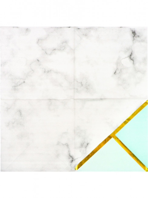 Салфетки бумажные 25 см "Бирюзовый мрамор" 20 шт MILAND/ФЛ-2820