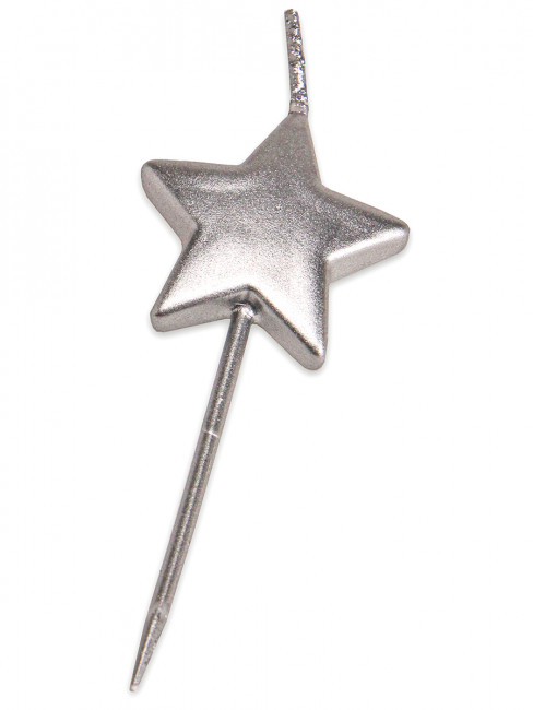 Свечи для торта на пиках. Серебряные звездочки, 5 шт, С-2541 Свечи для торта на пиках. Серебряные звездочки, 5 шт, С-2541