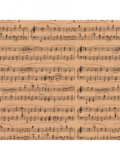 Упаковочная KRAFT бумага Ноты (10 л в рулоне, 70 Х 100 см) УБ-2170