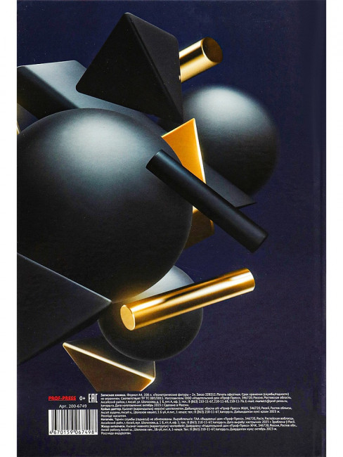 Записная книжка А4 200л клетка "Геометрические фигуры - 2", 7БЦ, склейка, Проф-Пресс/200-6749 (6)