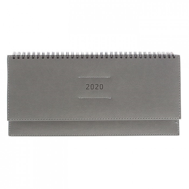 Планинг 2020 "deVENTE. Zen" (294 ммx142 мм) 128 стр, серый, белая бумага 70 г/м², печать в 2 краски, твердая обложка из искусственной кожи с поролоном, отстрочка, термо тиснение, евроспираль, в термоусадочной пленке