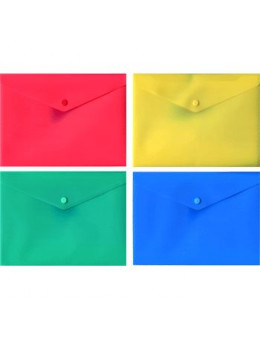 Папка-конверт на кнопке "deVENTE" A7 (105x74 мм), 180 мкм, непрозрачная ассорти (красная, синяя, зеленая, желтая)
