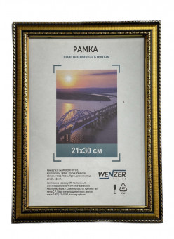Фоторамка пластиковая 21х30см WENZER OFFiCE, со стеклом, золото (25) Фоторамка пластиковая 21х30см WENZER OFFiCE, со стеклом, золото (25)
