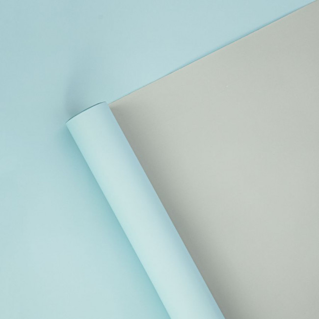 Пленка матовая 65мкр, 58см х 10м, двусторонняя, голубой/светло-голубой, Микрос/ч37162