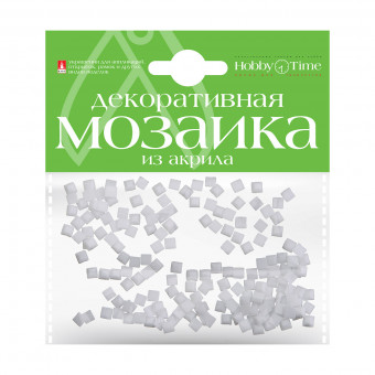 Мозаика 4х4мм декоративная из акрила, 200шт, белая, BV/2-335/01