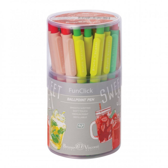 Ручка автоматическая 0,7мм синяя "FunClick. My refresht", BV/20-0297/09 (24)