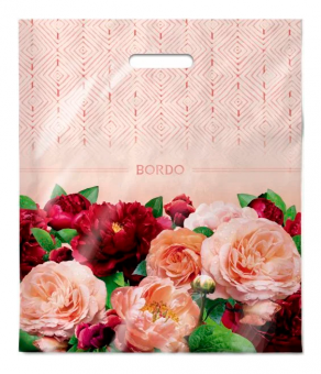 Пакет 40х47 ПВД "Бордо" с вырубной ручкой (50/500)