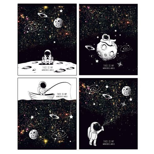 Тетрадь общая А5 скоба 96л. одна линия "My space" (ассорти) 4/32