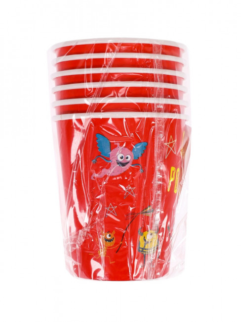Стаканы бумажные Монстрики (250 мл, 6 шт) флоупак ФЛ-7475 Стаканы бумажные Монстрики (250 мл, 6 шт) флоупак ФЛ-7475