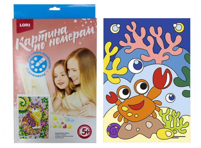 Картина по номерам для малышей "Весёлый крабик" LORI (10)