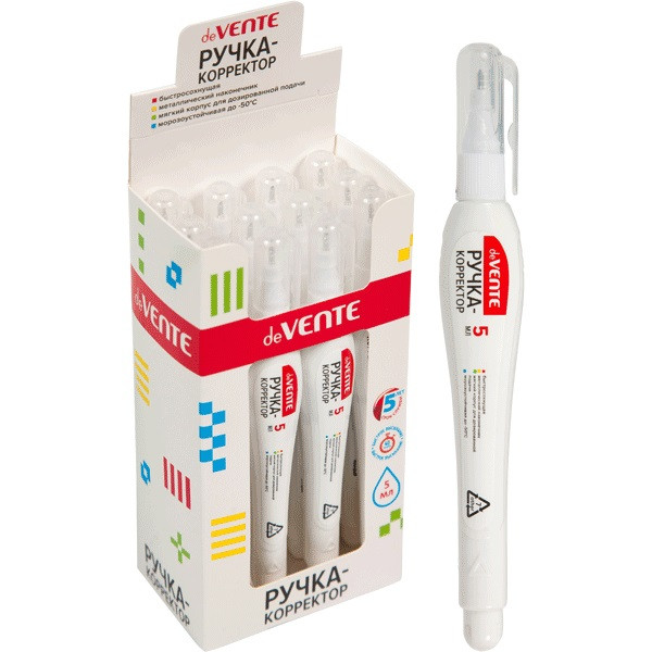 Ручка-корректор "deVENTE" 05 мл, быстросохнущая, 4061309 (12)