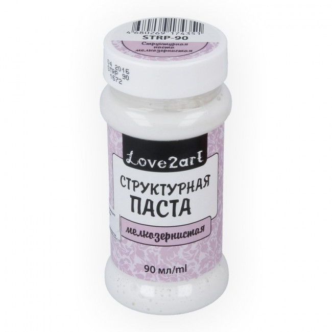 Структурная паста мелкозернистая 90 мл белый, Love2art/STRP-90