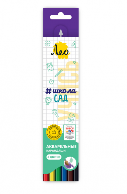 Набор акварельных карандашей 6цв "Учись" "ШколаСад" Лео (8/96) Набор акварельных карандашей 6цв "Учись" "ШколаСад" Лео (8/96)