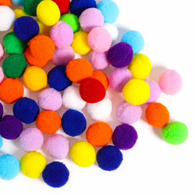 Набор помпонов 100 шт 20мм, цвета ассорти, Магистр/MAGpp-1113