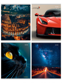 Тетрадь 96 клетка "МИКС-9521" скрепка, Проф-Пресс/96-9521 (6/48)