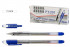 Ручка шариковая: на масляной основе, "Piano", прозрачный корпус, игольчатый наконечник,синий колпачок с белой вставкой /синяя/толщина пишущего наконечника 0,5 мм.