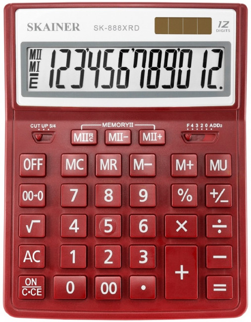Калькулятор Skainer SK-888XRD, бухгалтерский, большой настольный 12 разрядов,