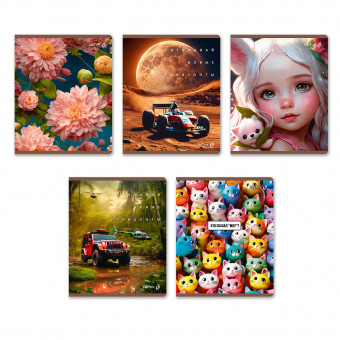 Тетрадь 60 клетка "Микс-Летний день" скрепка, Светоч/Т77_01123 (10)