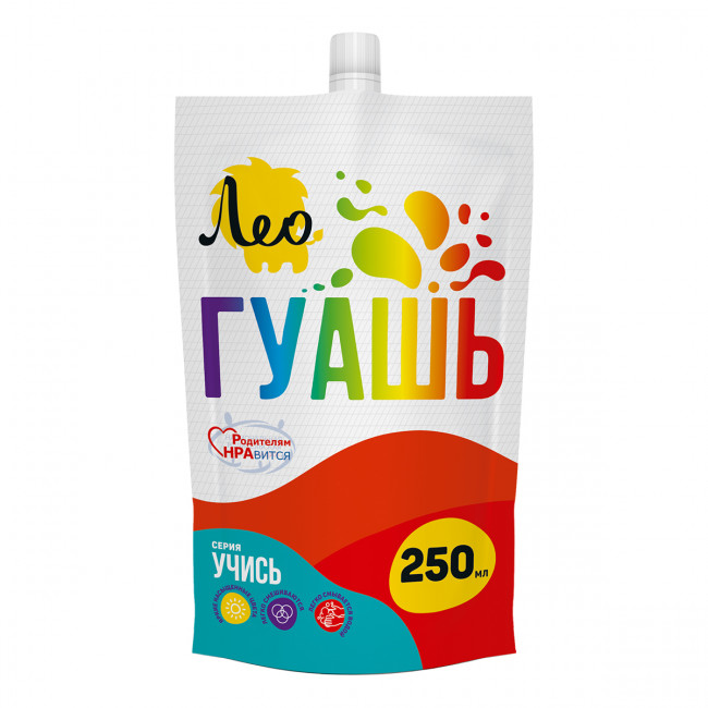 Краска гуашь 250мл, алая, Учись Лео/LGD-250 №337