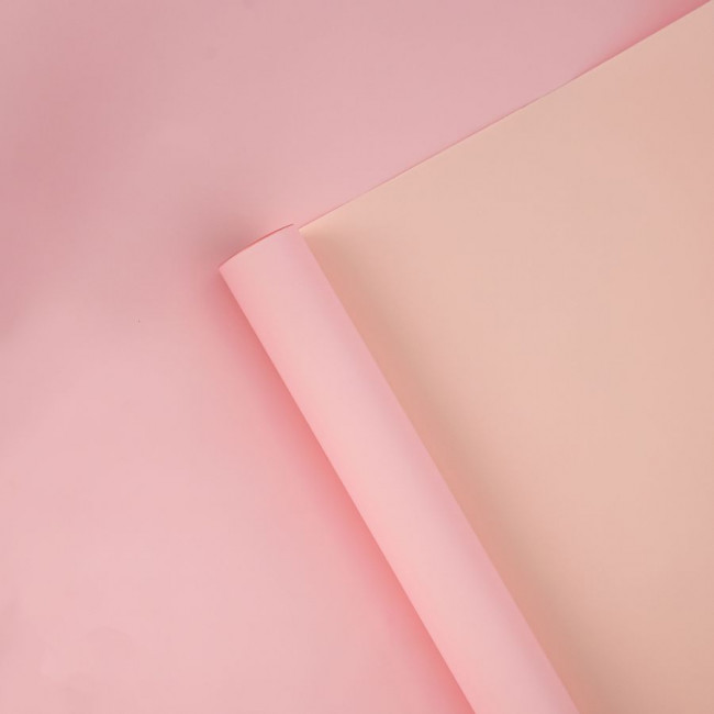 Пленка матовая 65мкр, 58см х 10м, двусторонняя, розовый/светло-розовый, Микрос/ч37174