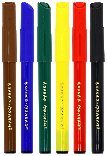 Фломастеры 6цв. утолщенные классические кругл. корп. легкосмываемые, Каляка-Маляка (24)