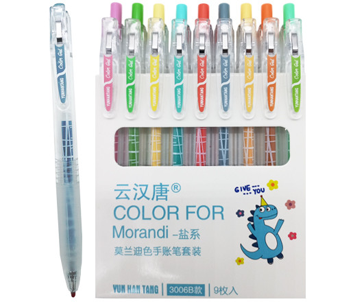 Ручки гелевые набор- 9 цв. DD-23 "Моrandi" автоматическая 0,5мм, природные оттенки, с грипом, уп ПВХ №3006В (1/40/240)