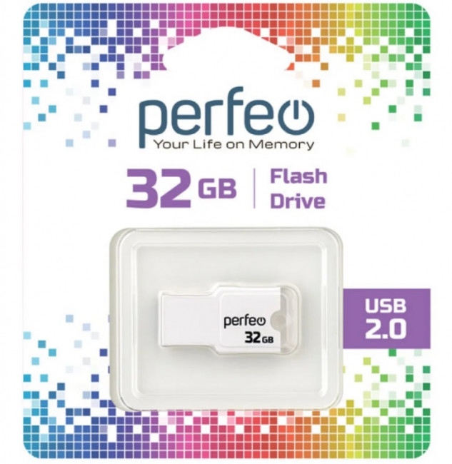 Флеш накопитель (память) USB 32GB M01 White, Perfeo
