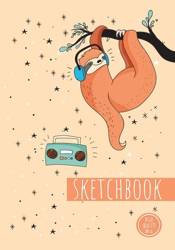 Скетчбук А5 "Ленивец" (жест подложка, на спирали, 50л, крафт блок) 50-1688