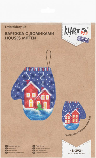 Набор для вышивания "Варежка с домиками", Klart/8-392