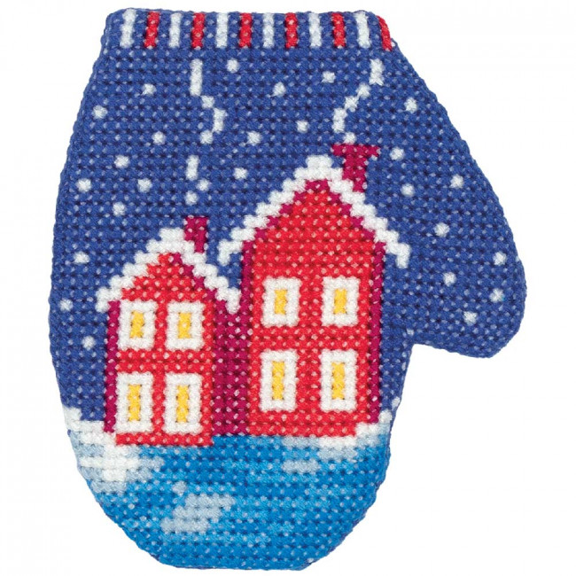 Набор для вышивания "Варежка с домиками", Klart/8-392