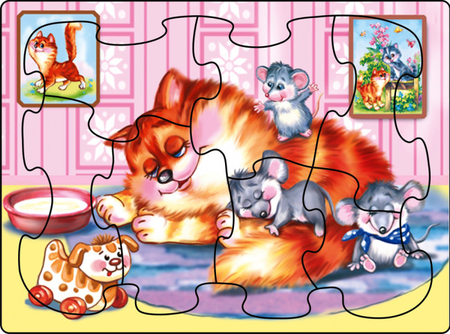 Пазл Р-162" МЫШАТА НА КОТЕ"