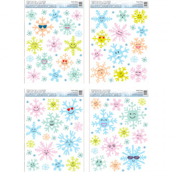 НАКЛЕЙКА НА ОКНО, DARLENS «СНЕЖИНКИ», 300Х420 ММ, АССОРТИ, DL-DRL05146 (12)